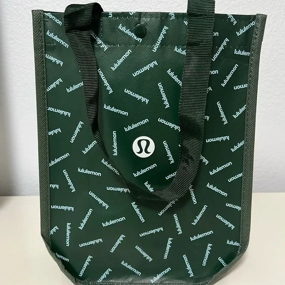 lululemon athletica | Bags | Lululemon Shopping Tote Bag Green White  Smallnew | Poshmark